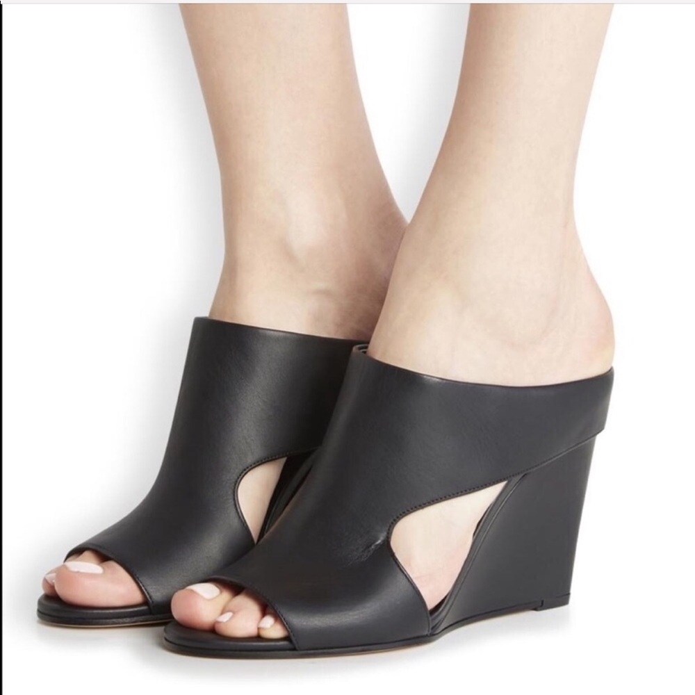 Vince Kaya Leather Wedge Mule Size 7.5